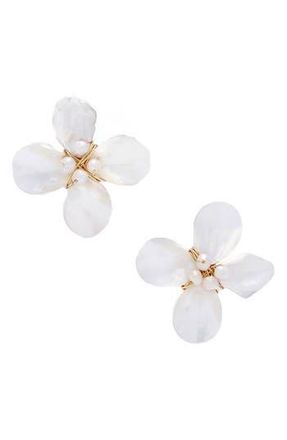 Saachi Imitation Pearl Bloom Earrings at Nordstrom Rack