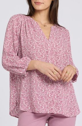 NYDJ Pintuck Top in Destiny Ditsy at Nordstrom, Size Xx-Small
