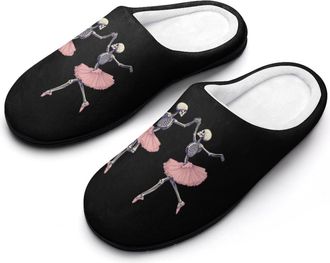 Generic Skull Skeleton Ballet Dancing Mens Slippers Comfortable And Non-slip Cotton Slipper Shoe for House