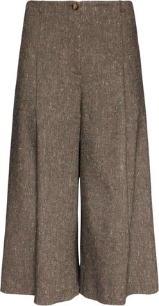 Elena Miro Tailored Tweed-Blend Wide-Leg Pants