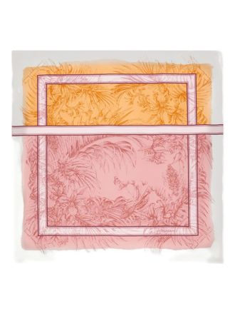Ferragamo floral-print silk scarf - women - Silk - One Size - Pink