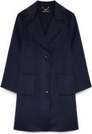 Fiorella Rubino Jas met opgestikte zakken - Dames - Mantel - Blauw - XS - Polyester - Jassen