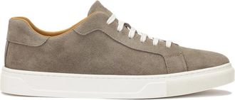 Kazar Minimalistische su&egrave;de sneakers in taupe kleur - Heren - Sneakers - Beige - 43 EU - Su&egrave;de - Schoenen