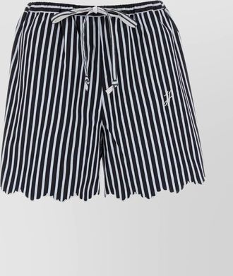 Patou embroidered cotton shorts with elastic waistband