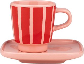Marimekko Oiva Piccolo Espresso Cup & Saucer in Orange at Nordstrom, Size One Size Oz