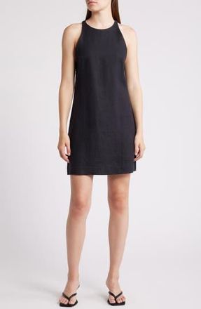 & Other Stories Cutaway Linen Minidress in Black at Nordstrom Rack, Size 10