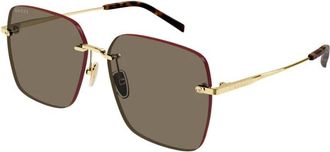 Gucci Brown Square Ladies Sunglasses GG1955SA 002 60