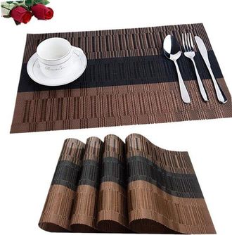 No Brand Manteles Individuales Ecol&oacute;gicos (paquete De 6) - Manteles Individuales - Material De Pvc De Tejido Fino - F&aacute;cil De Limpiar - Antideslizante Y Lavable