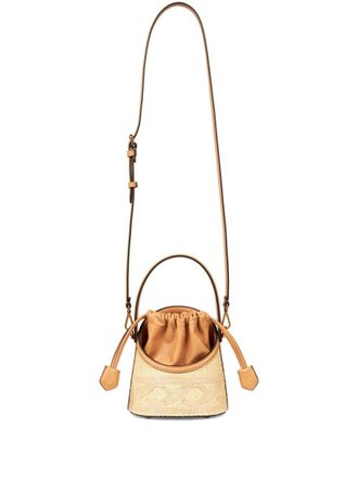 Etro Saturno raffia bucket-tas - Beige