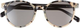 Eyebobs Case Closed 50mm Polarized Round Sunglasses in Black /White Tort /Grey at Nordstrom