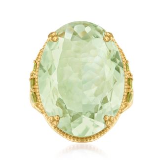 Ross-Simons Prasiolite and. Peridot Ring in 18kt Gold Over Sterling