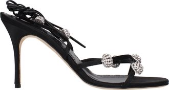 Manolo Blahnik Elsaka femminiles Sandali In Raso Nero