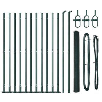 Berkfield Home Fencing Set Set of 2 Green Metal, PVC 25 x 1.5 m Durable
