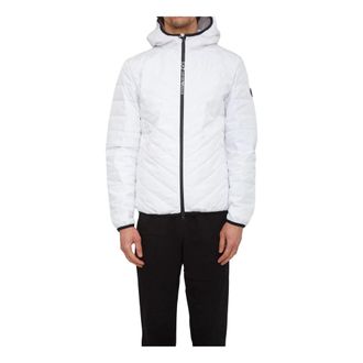 Emporio Armani Premium Shield Inpakbare Donsjas met Capuchon - Heren - Hardloopjassen - Wit - L - Polyester - Fitness