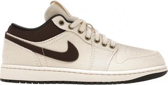 Nike Jordan Mens Jordan 1 Low Sneaker In Pale Ivory Off Noir Baroque Brown