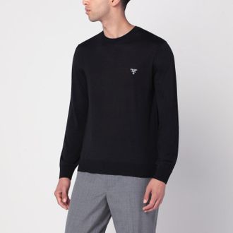 Prada Black wool sweater with logo