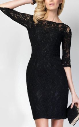 Alyce Paris Lace Cocktail Dress In Black