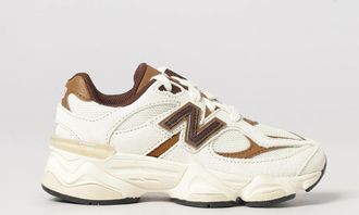 New Balance Boys 9060 Leather and Mesh Sneakers with Contrast Logo