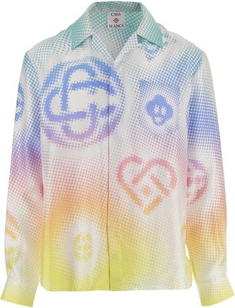 Casablanca Silk Shirt with Graphic Print