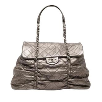 Chanel Pre-owned Vintage Quilted Flap Shoulder Bag - Dames - Pre-owned - Grijs - Maat: ONE Size Leer