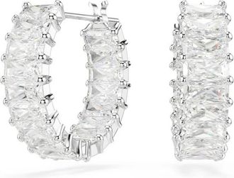 Swarovski Matrix Hoop Oorbellen - Dames - Accessoires - Grijs - Maat: ONE Size
