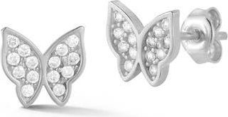 Sphera Milano Pavé Butterfly Stud Earrings in Silver at Nordstrom Rack