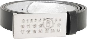 Maison Margiela Black Numeric Silver Buckle Leather Belt
