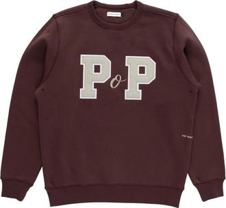 Pop Trading Company Klassieke College Crewneck in Fudge Brown - Heren - Sweatshirts - Bruin - L - Hoodies & sweatvesten