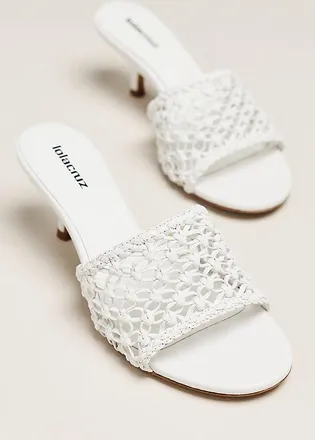 Lola Cruz Woven Heeled Mule Sandals