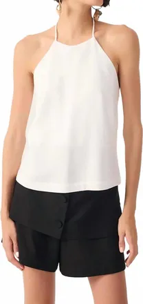 Dress To Womens Linen Halter Top In Off White