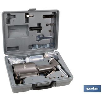 cofan Kit Remachadora Neum&aacute;tica, Remachadora Neum&aacute;tica En Malet&iacute;n Con Mecanismo Interior Hidr&aacute;ulico Y Sistema Estanco De Larga Vida &Uacute;til. Para Remaches De 2
