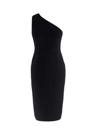 Bottega Veneta Bottega One Shoulder Black Midi Dress Size XXS