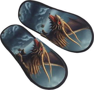 Generic Cotton Slippers Flying Dragon Lightweight Slippers Fluffy Sliders For Bedroom Adult Hotel M