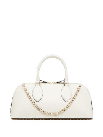 Valentino Garavani White Rockstud leather duffle bag