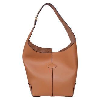 Tod's Tods, Shoulder Bags, female, Brown, Size: ONE SIZE Leather Bucket Bag