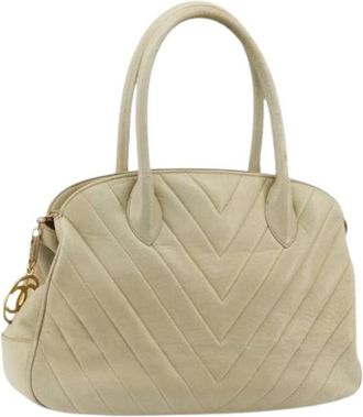 Chanel Pre-owned Handbags, female, Beige, Size: ONE SIZE Pre-owned Vintage Hand Bag