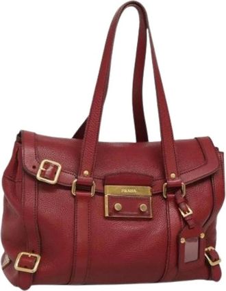 Prada Pre-owned Handbags, female, Red, Size: ONE SIZE Pre-owned Leather prada-bags