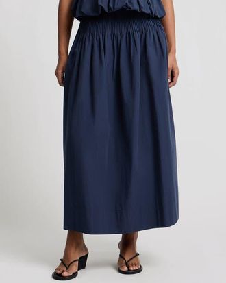 Onia Full Pintuck Skirt in Noir Navy at Nordstrom, Size 6