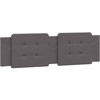 vidaXL Cabecero De Cama Acolchado Cuero Sint&eacute;tico Gris 180 Cm Vidaxl