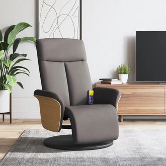 vidaXL Vidaxl - Sill&oacute;n Reclinable De Masaje Con Reposapi&eacute;s Tela Gris Taupe