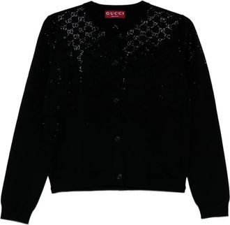 Gucci Long Sleeve Crew-Neck Cardigan