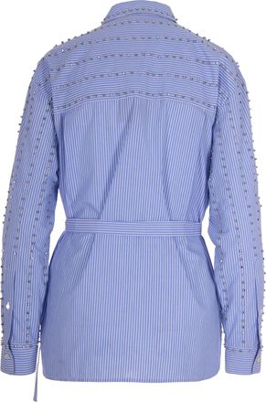 Pinko Womens Shirt Carley White-Light Blue White/light