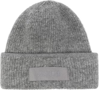 Jacquemus Grosgrain Beanie - unisex - Hoeden - Grijs - ONE Size - Nylon - Accessoires