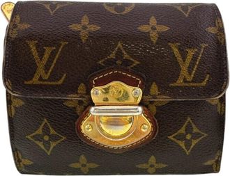 Louis Vuitton Brown Leather Wallet (Tri-Fold) (Pre-Owned)