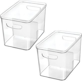 iDesign Divided Pantry Organizer Bin - Set of 2 - Clear/White at Nordstrom