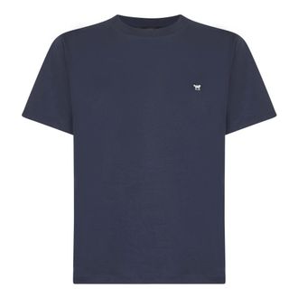 Max Mara Blauwe Katoenen T-shirts met Vlinderlogo - Dames - Tops - Blauw - Maat: XL Katoen