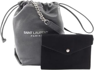 Saint Laurent Pre-owned Teddy Small Leren Schoudertas - Dames - Vintage Tas - Grijs - ONE Size - Leer - Vintage