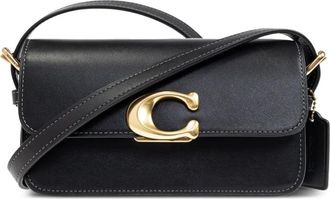 Coach Borsa a spalla con placca logo - Nero