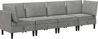 vidaXL Juego De Muebles De Sal&oacute;n 4 Uds. Gris Claro Terciopelo Vidaxl