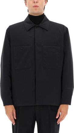 Herno Black Solid Shirt Collar Jacket